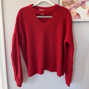 South Moon Under red cutout knit sweater